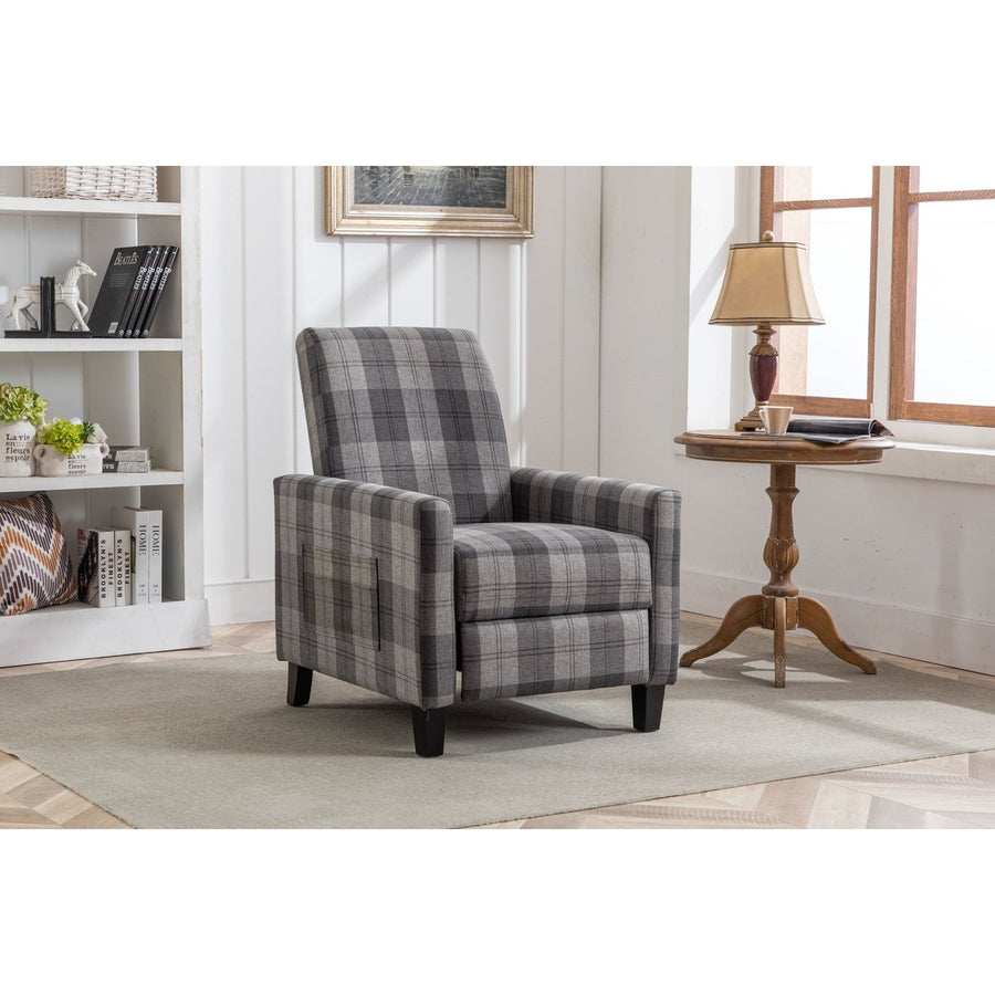 Comfortable Grey Recline Chair with Soft Cushion, Adjustable Backrest Angle - Perfect for Home Use Image 1