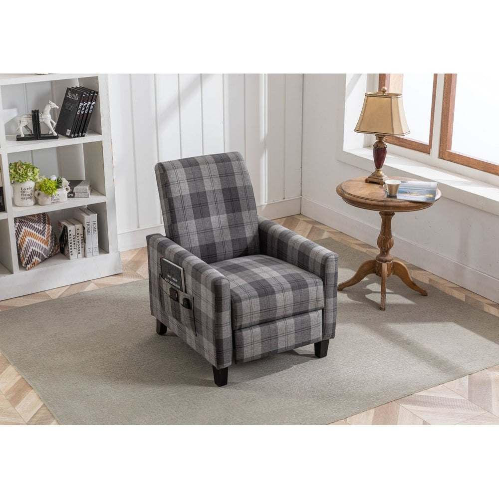 Comfortable Grey Recline Chair with Soft Cushion, Adjustable Backrest Angle - Perfect for Home Use Image 2