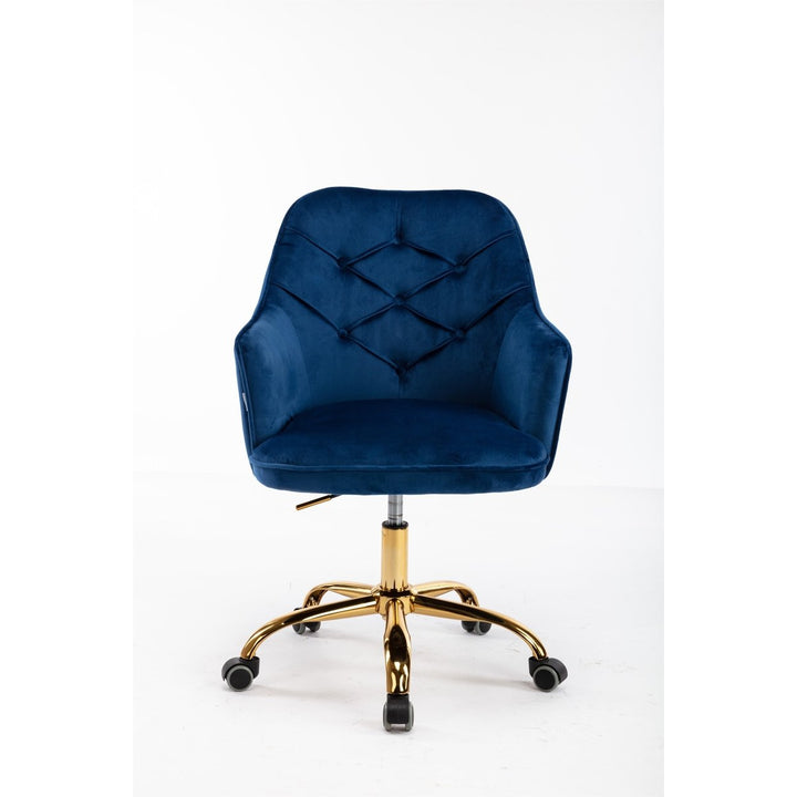 COOLMORE Velvet Swivel Shell Chair for Living Room ,Office chair , Modern Leisure Arm Chair Navy Image 6