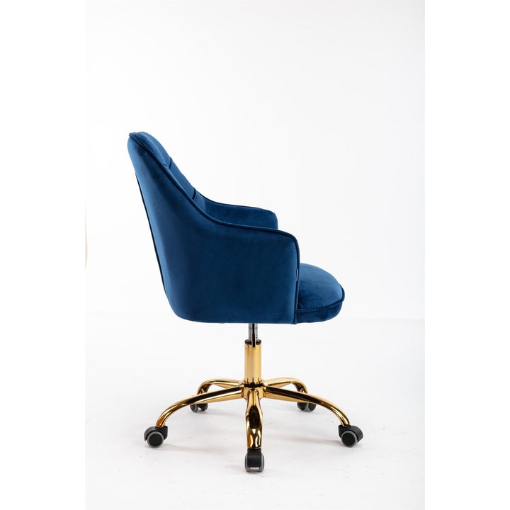 COOLMORE Velvet Swivel Shell Chair for Living Room ,Office chair , Modern Leisure Arm Chair Navy Image 7