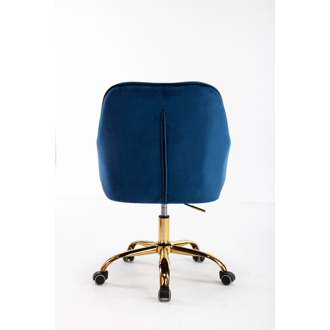 COOLMORE Velvet Swivel Shell Chair for Living Room ,Office chair , Modern Leisure Arm Chair Navy Image 8