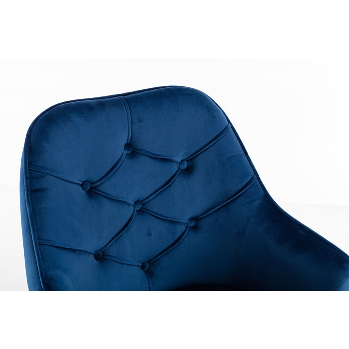 COOLMORE Velvet Swivel Shell Chair for Living Room ,Office chair , Modern Leisure Arm Chair Navy Image 11