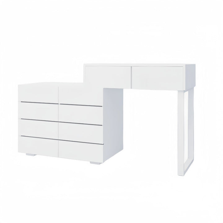 White 10 Drawer Chest of Drawers Engineered Wood Storage Organizer Vanity Image 8