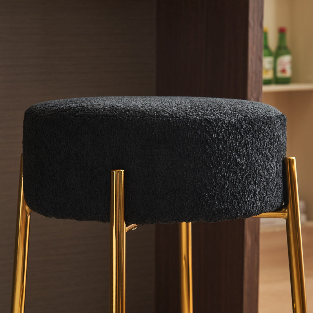 24 Tall Round Bar Stools Set of 2 - Contemporary Upholstered Dining Stools for Kitchens and Bars - Includes Sturdy Image 9