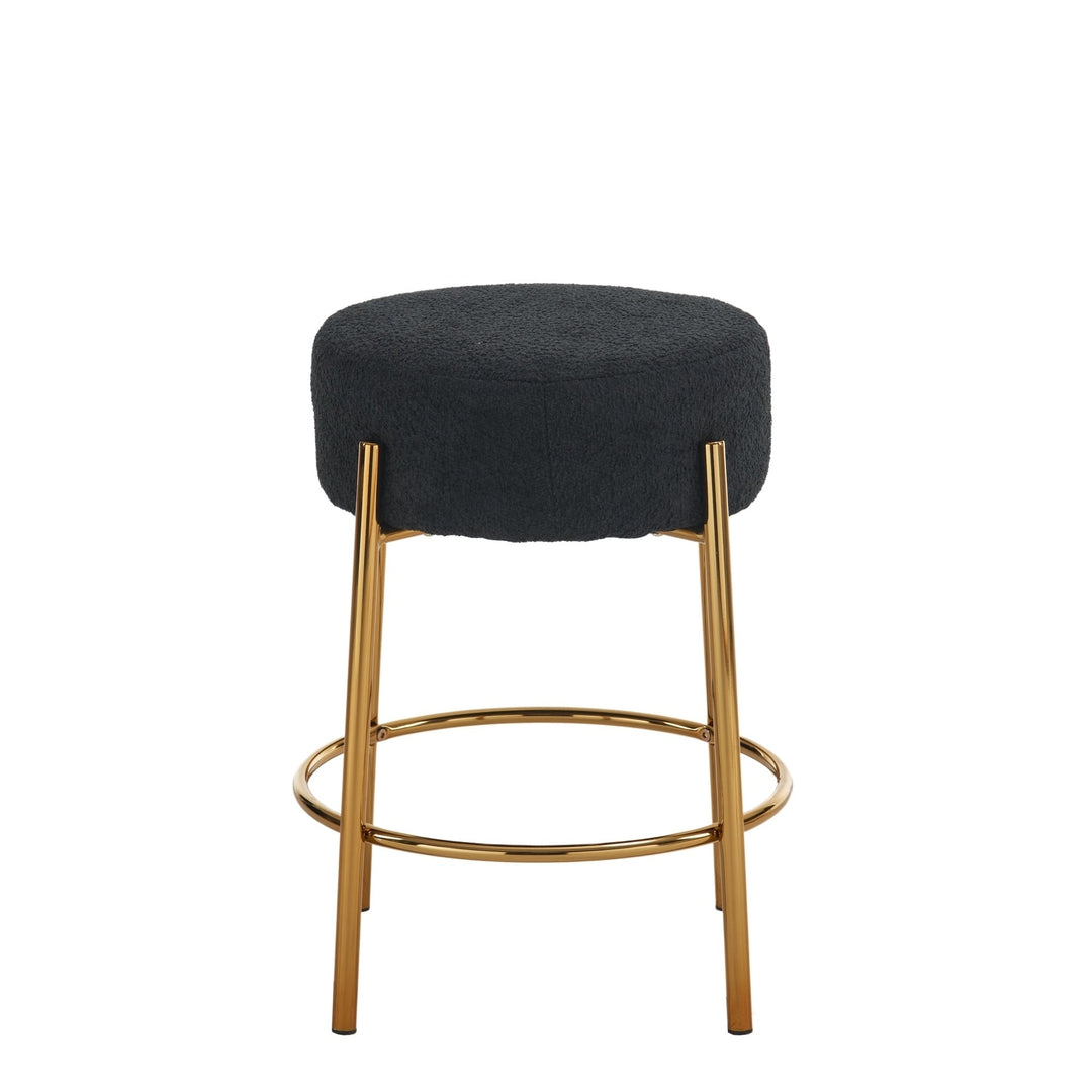 24 Tall Round Bar Stools Set of 2 - Contemporary Upholstered Dining Stools for Kitchens and Bars - Includes Sturdy Image 11