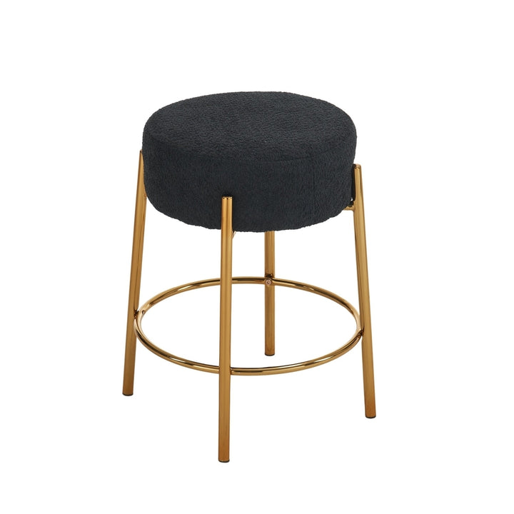 24 Tall Round Bar Stools Set of 2 - Contemporary Upholstered Dining Stools for Kitchens and Bars - Includes Sturdy Image 12