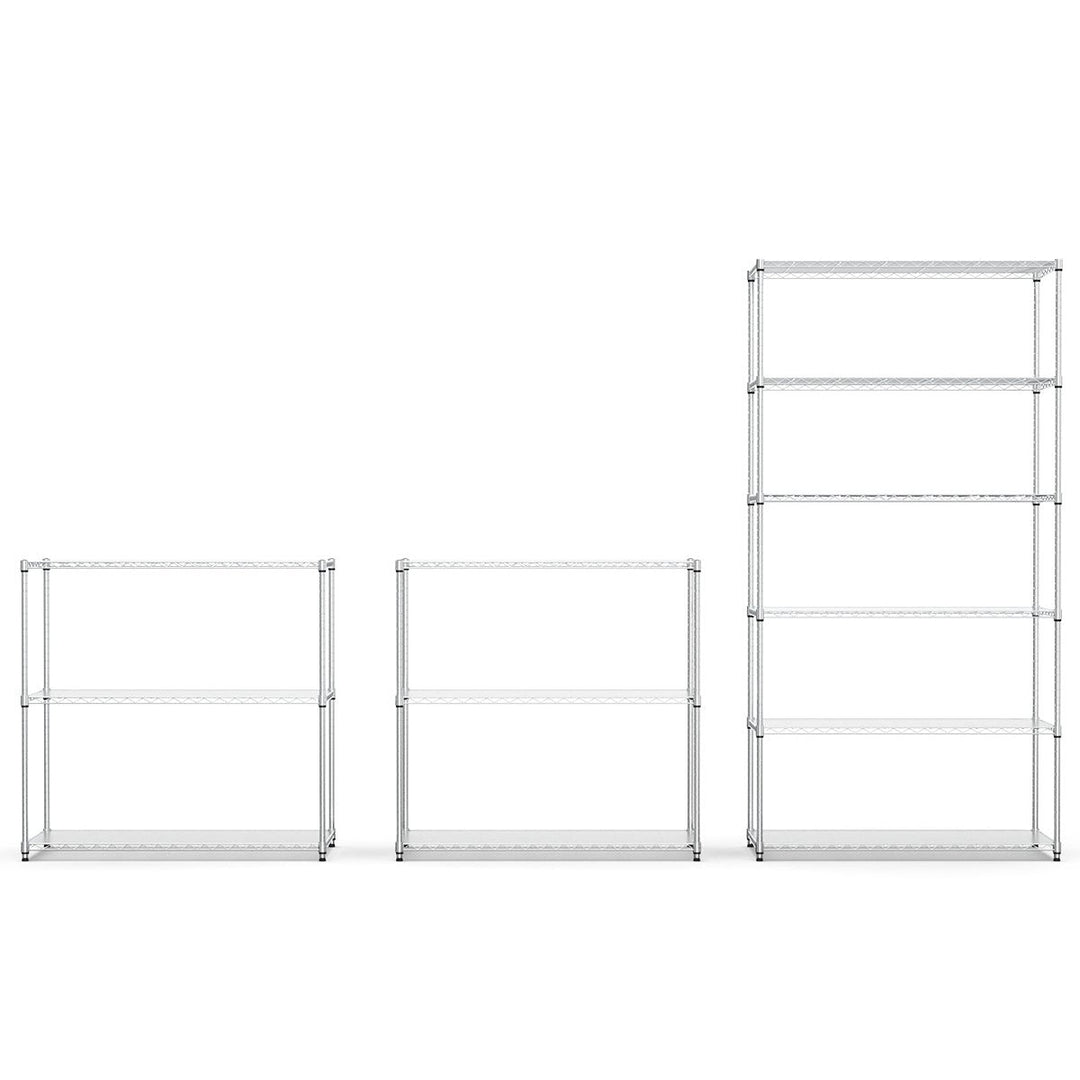 3 Tier Adjustable Wire Shelving Unit Heavy Duty Steel Rack for Kitchen Garage Office Image 3