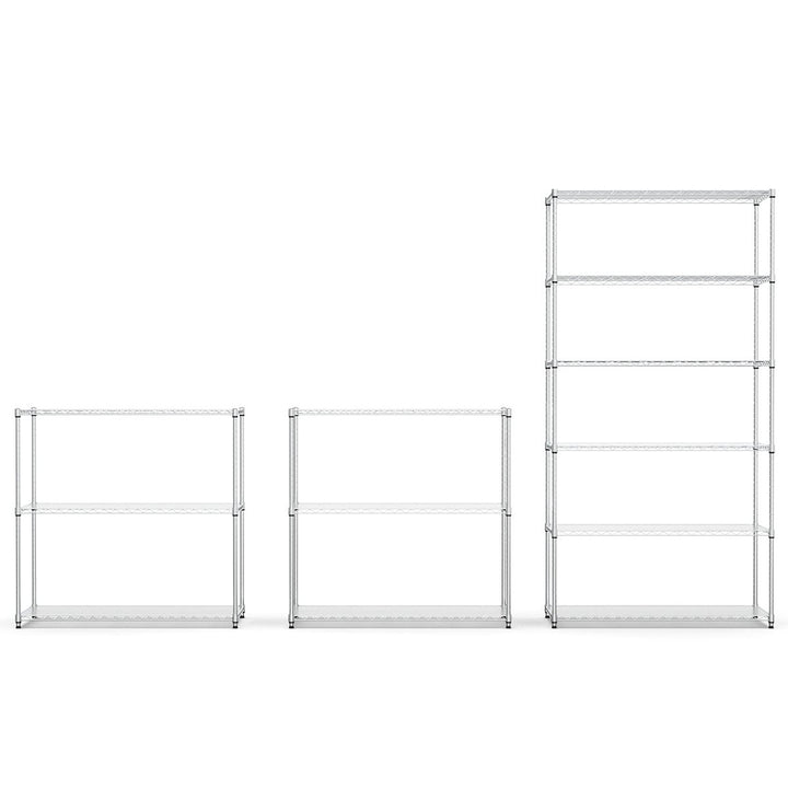 3 Tier Adjustable Wire Shelving Unit Heavy Duty Steel Rack for Kitchen Garage Office Image 3