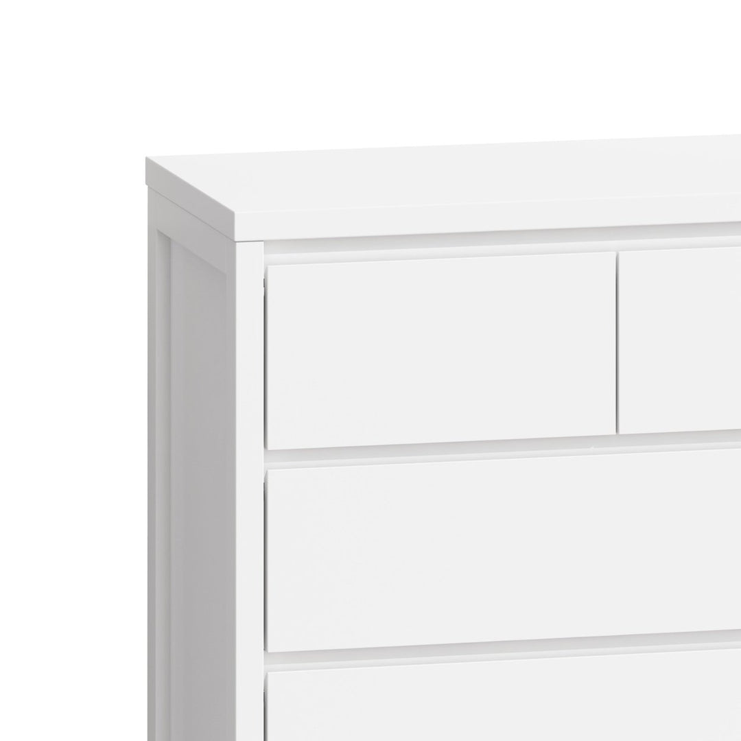 4-Tier 5-Drawer White MDF Storage Cabinet for Bedroom Living Room Dining Room Image 7