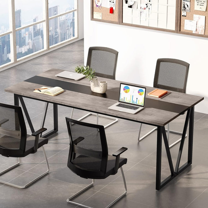 Tribesigns Conference Table 70.86 Inch Rectangular Office Desk Meeting Room Image 6