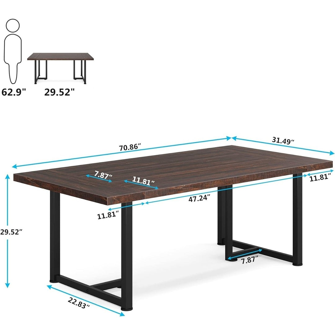 Tribesigns 70.86 Inch Conference Table Office Seminar Meeting Room Desk Brown MDF Image 6