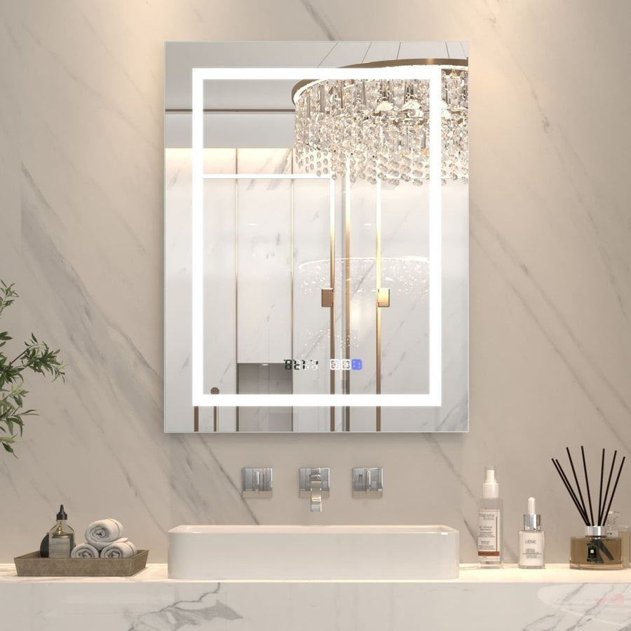 Catalyst 28" x 36" LED Bathroom Mirror,Led Mirror for Bathroom,Anti-Fog,Dimmable,Touch Button,Water Image 1