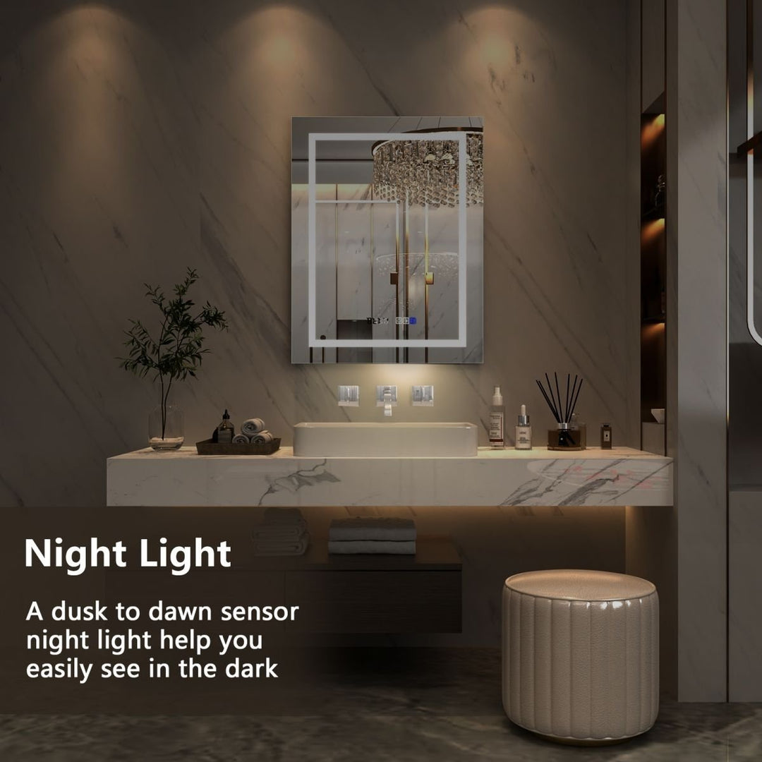 Catalyst 28" x 36" LED Bathroom Mirror,Led Mirror for Bathroom,Anti-Fog,Dimmable,Touch Button,Water Image 7