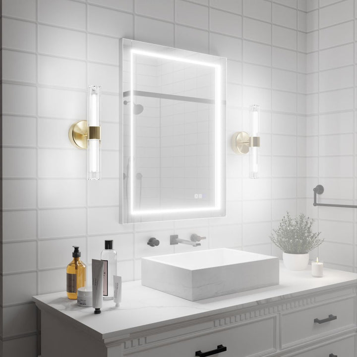 Catalyst 24" x 32" LED Bathroom Mirror,Led Mirror for Bathroom,Anti-Fog,Dimmable,Touch Button,Water Image 8