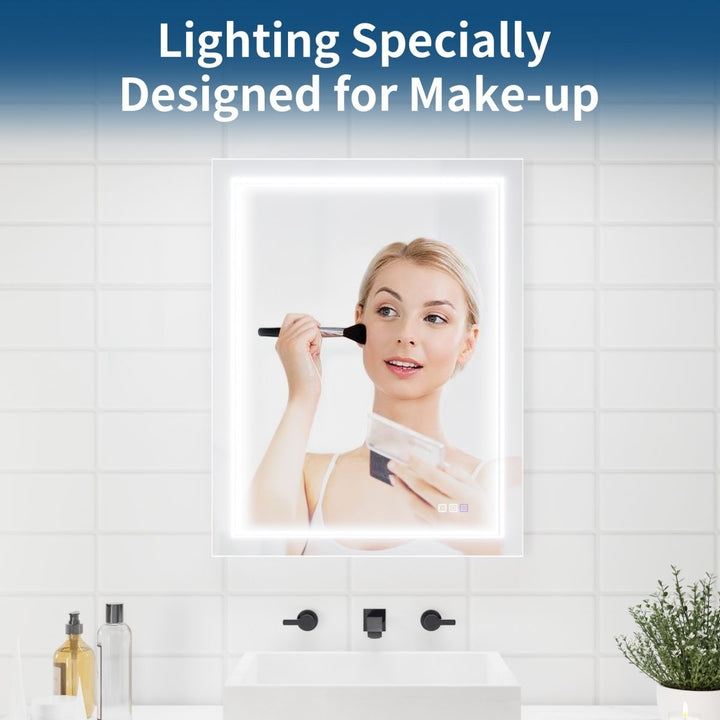 Catalyst 24" x 32" LED Bathroom Mirror,Led Mirror for Bathroom,Anti-Fog,Dimmable,Touch Button,Water Image 10