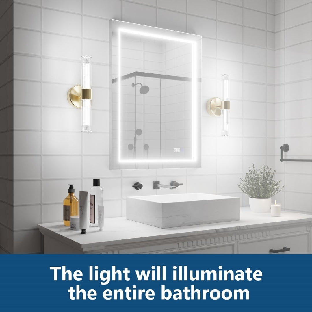 Catalyst 24" x 32" LED Bathroom Mirror,Led Mirror for Bathroom,Anti-Fog,Dimmable,Touch Button,Water Image 11