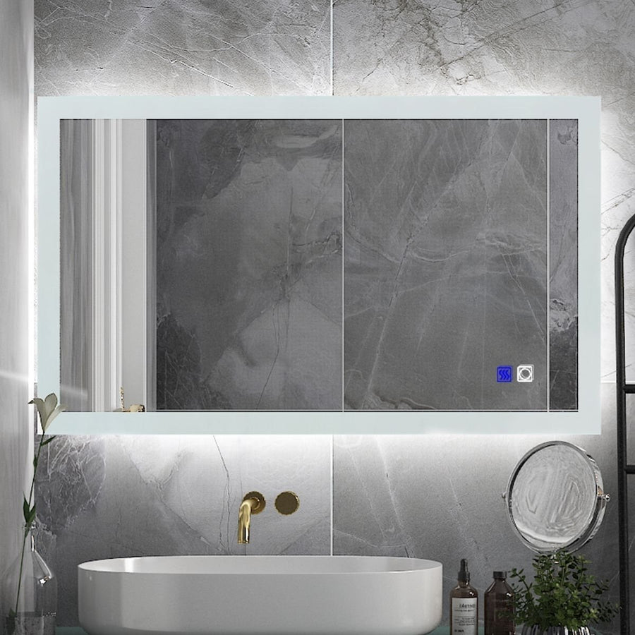 Catalyst 40" x 24" LED Bathroom Mirror,Led Mirror for Bathroom,Anti-Fog,Dimmable,Touch Button,Water Image 1