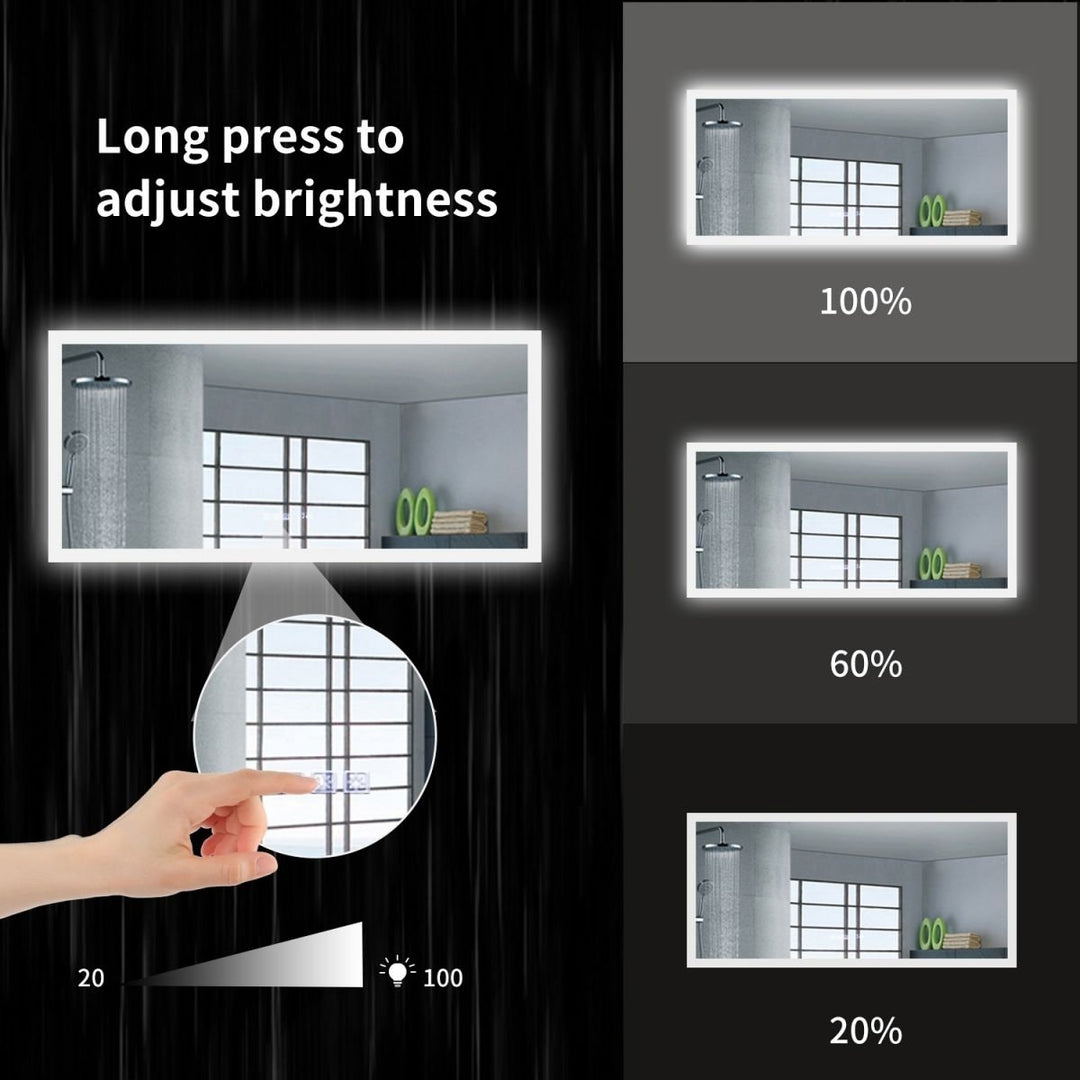 Catalyst 60" x 28" LED Bathroom Mirror,Led Mirror for Bathroom,Anti-Fog,Dimmable,Touch Button,Water Image 6