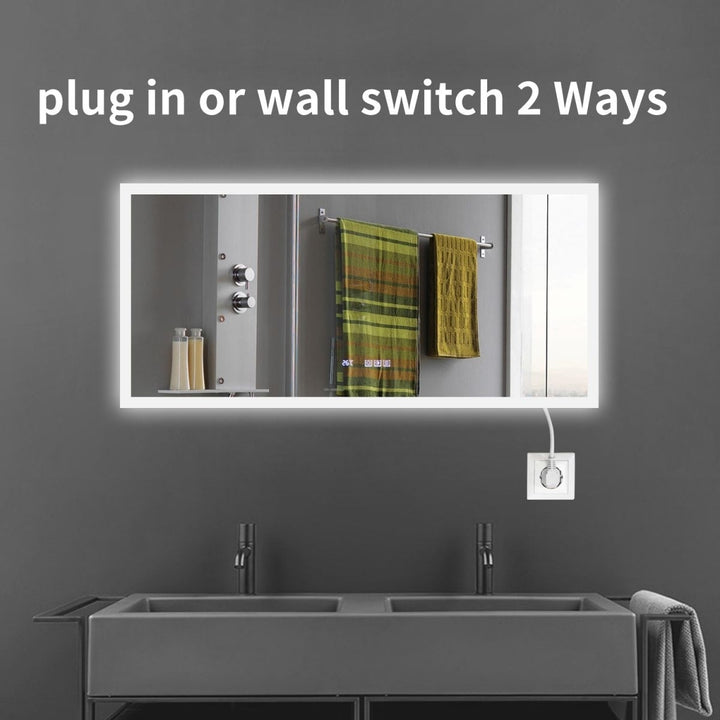 Catalyst 60" x 28" LED Bathroom Mirror,Led Mirror for Bathroom,Anti-Fog,Dimmable,Touch Button,Water Image 8
