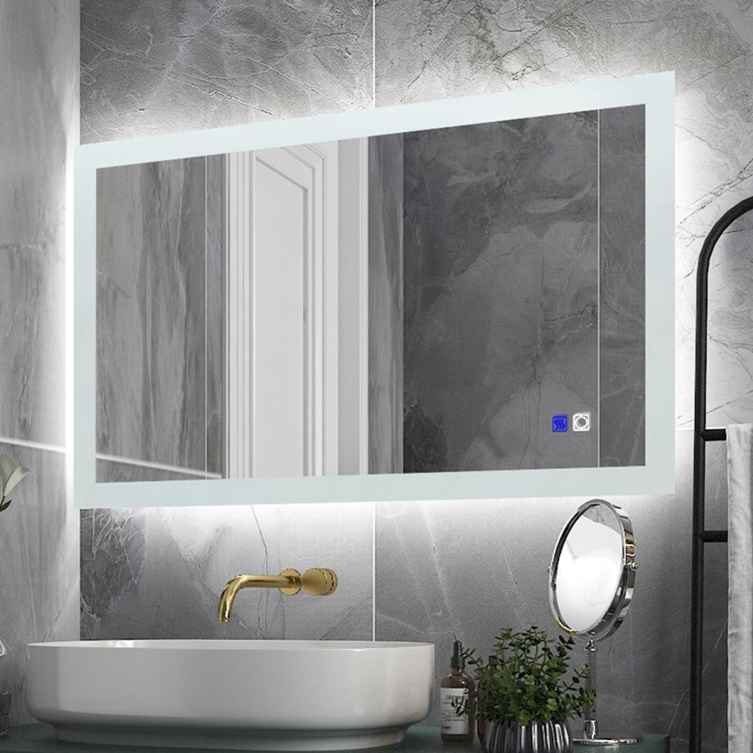 Catalyst 40" x 24" LED Bathroom Mirror,Led Mirror for Bathroom,Anti-Fog,Dimmable,Touch Button,Water Image 3