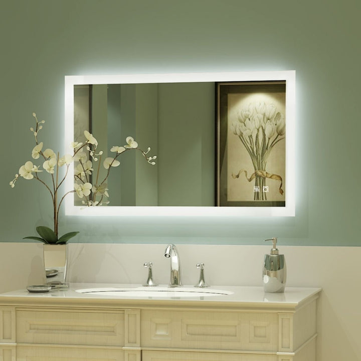 Catalyst 40" x 24" LED Bathroom Mirror,Led Mirror for Bathroom,Anti-Fog,Dimmable,Touch Button,Water Image 4