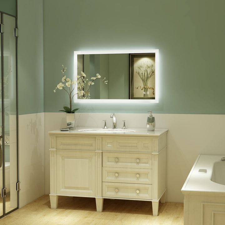 Catalyst 40" x 24" LED Bathroom Mirror,Led Mirror for Bathroom,Anti-Fog,Dimmable,Touch Button,Water Image 5