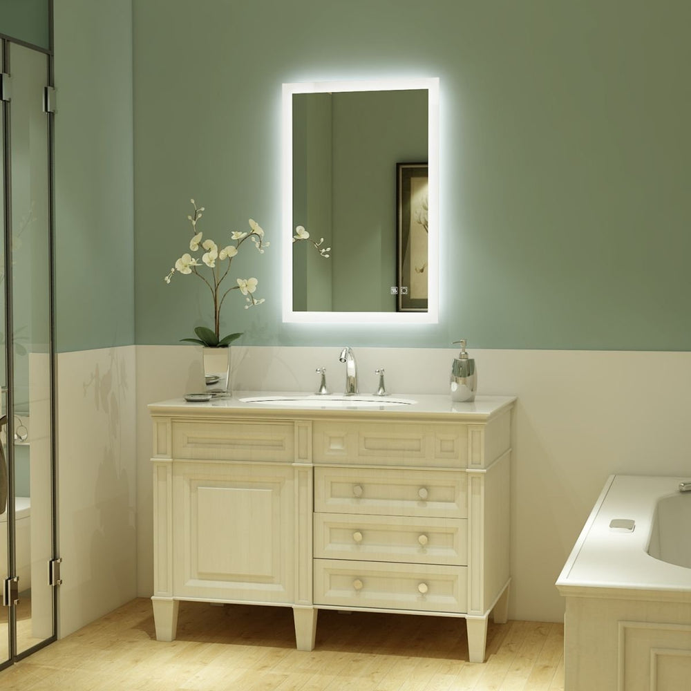 Catalyst 24" x 36" LED Bathroom Mirror,Led Mirror for Bathroom,Anti-Fog,Dimmable,Touch Button,Water Image 2
