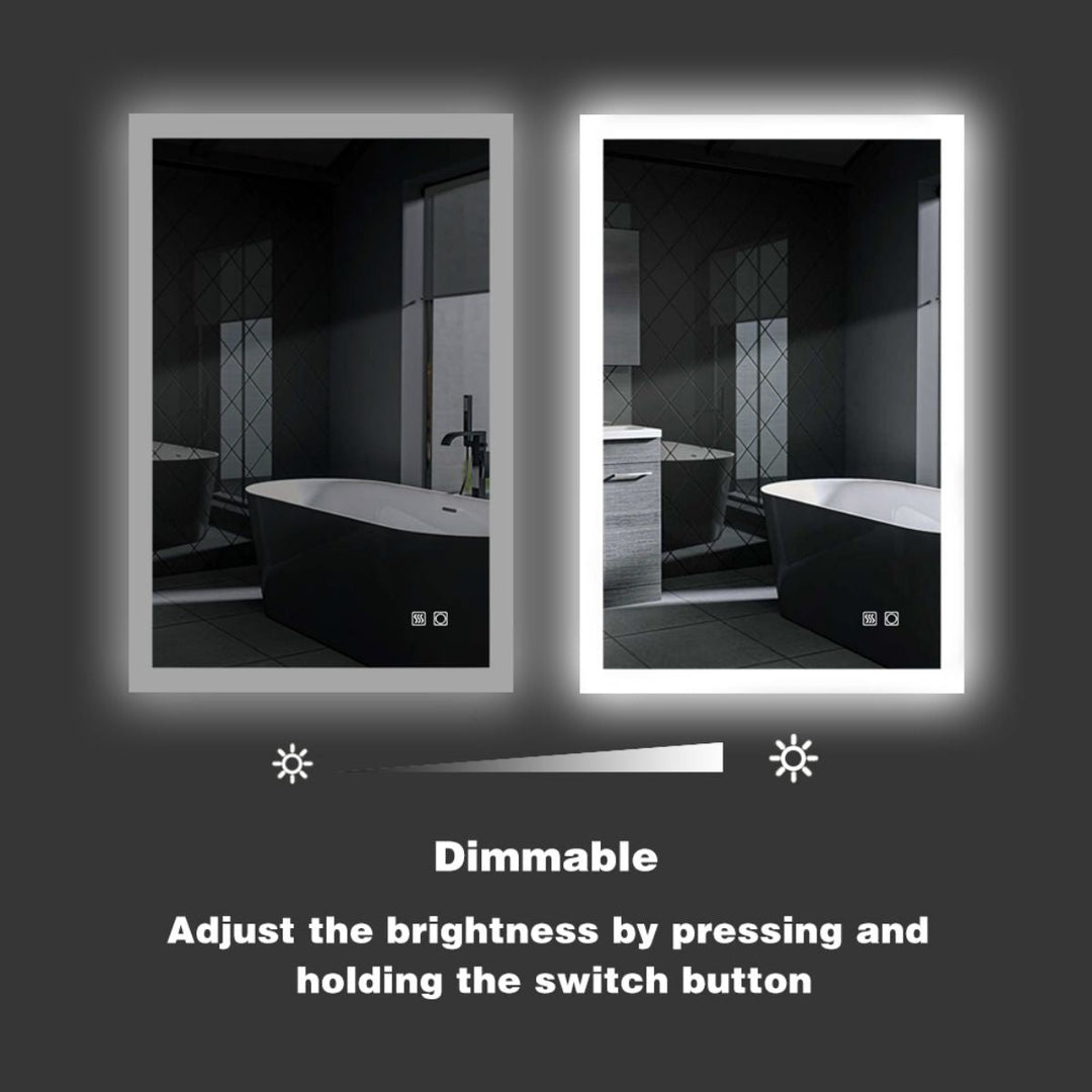 Catalyst 24" x 36" LED Bathroom Mirror,Led Mirror for Bathroom,Anti-Fog,Dimmable,Touch Button,Water Image 9