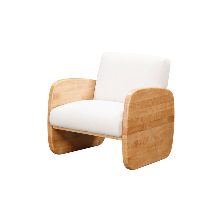Jaicee - Wooden Arm, Upholstered, Linen Arm Chair Image 4