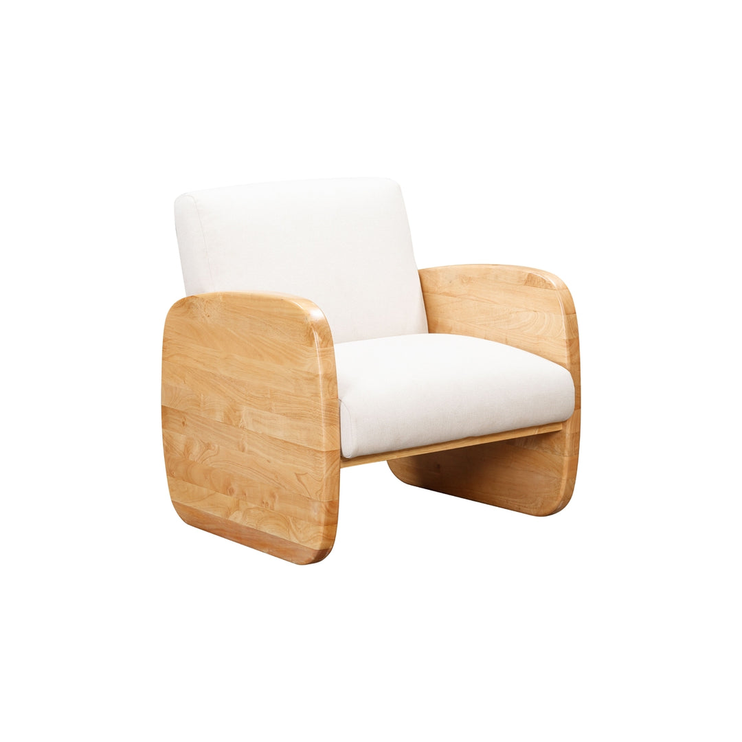 Jaicee - Wooden Arm, Upholstered, Linen Arm Chair Image 5