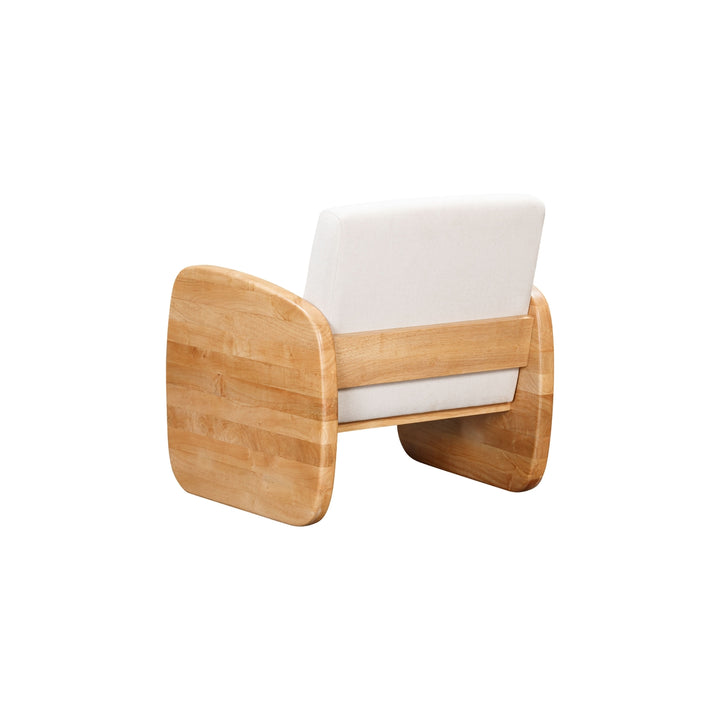 Jaicee - Wooden Arm, Upholstered, Linen Arm Chair Image 7