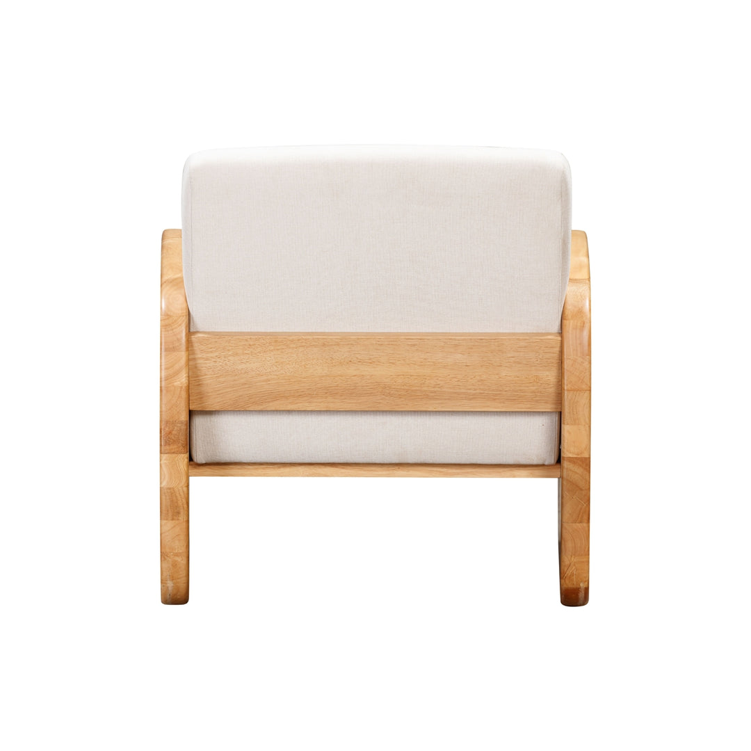 Jaicee - Wooden Arm, Upholstered, Linen Arm Chair Image 8