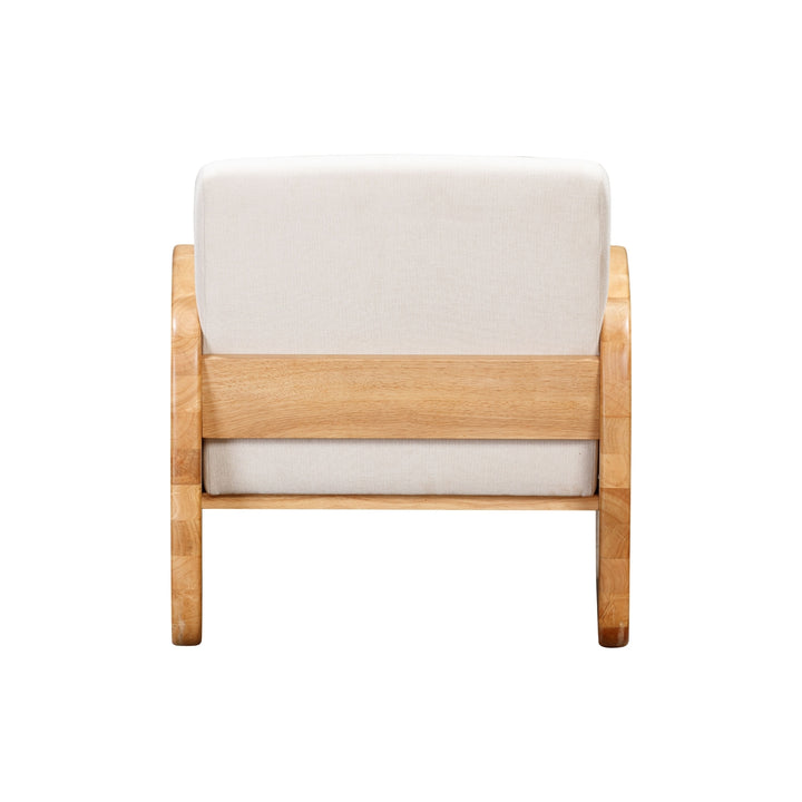 Jaicee - Wooden Arm, Upholstered, Linen Arm Chair Image 8