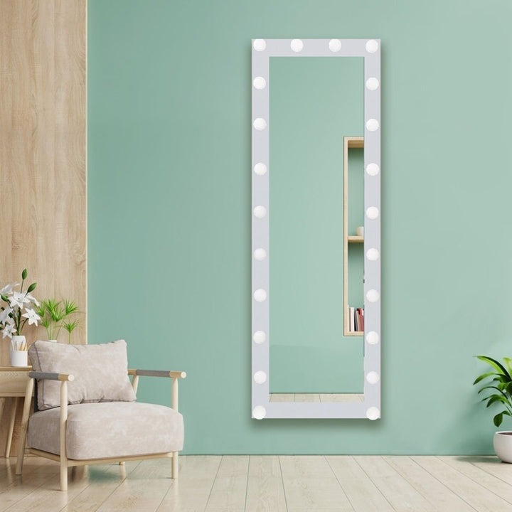 Catalyst Full Length Mirror with LED Lights, Dimming and 3 Color Lighting , 56" x 16" Lighted Floor Standing, White Image 4