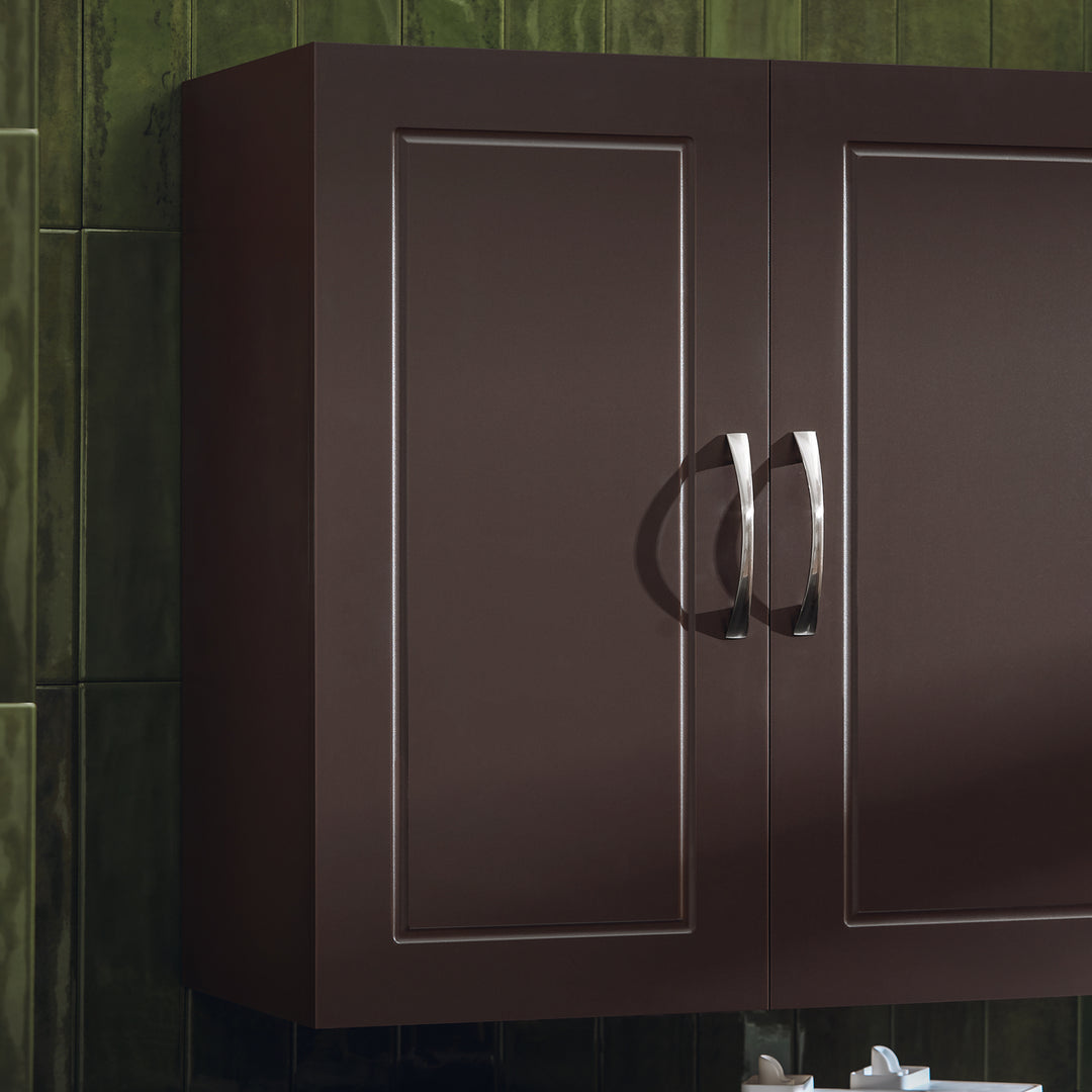 Haotian FRG231-BR, Black Kitchen Bathroom Wall Cabinet, Laundry Room Wall Storage Cabinet Image 3