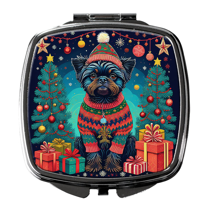 Yorkie Yorkshire Terrier Christmas Compact Mirror Image 1