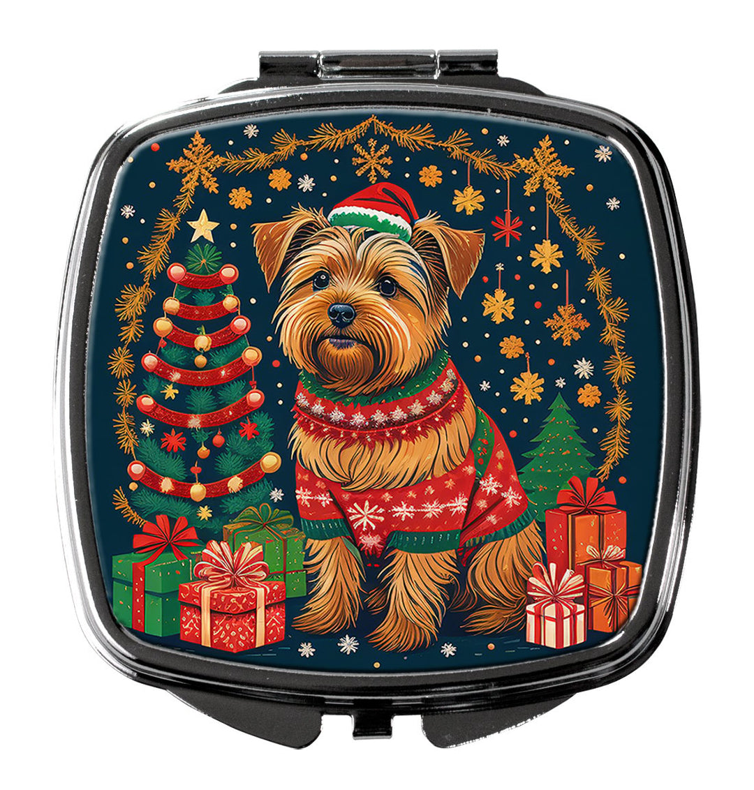Yorkie Yorkshire Terrier Christmas Compact Mirror Image 1