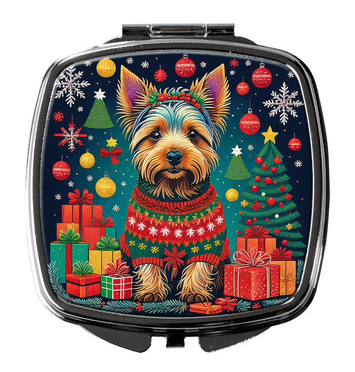 Yorkie Yorkshire Terrier Christmas Compact Mirror Image 1