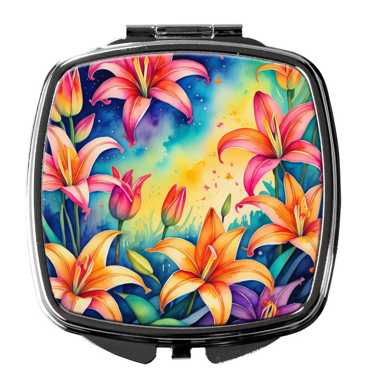 Colorful Zinnias Compact Mirror Image 1