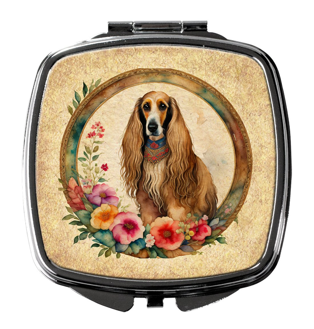 Yorkshire Terrier and Flowers Compact Mirror Image 1