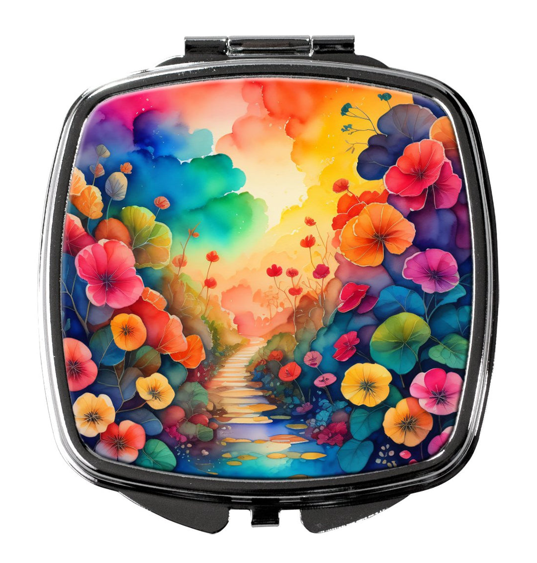 Colorful Zinnias Compact Mirror Image 1