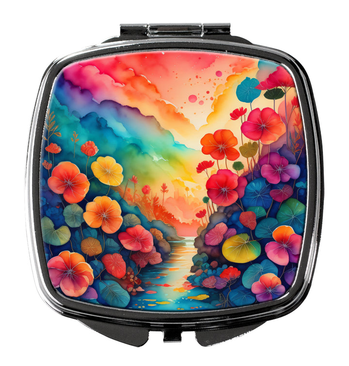 Colorful Zinnias Compact Mirror Image 11