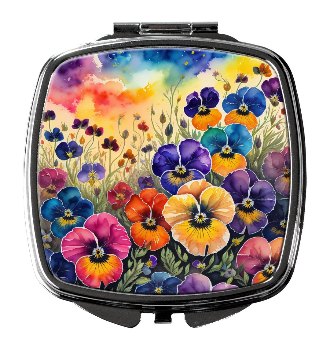 Colorful Zinnias Compact Mirror Image 1