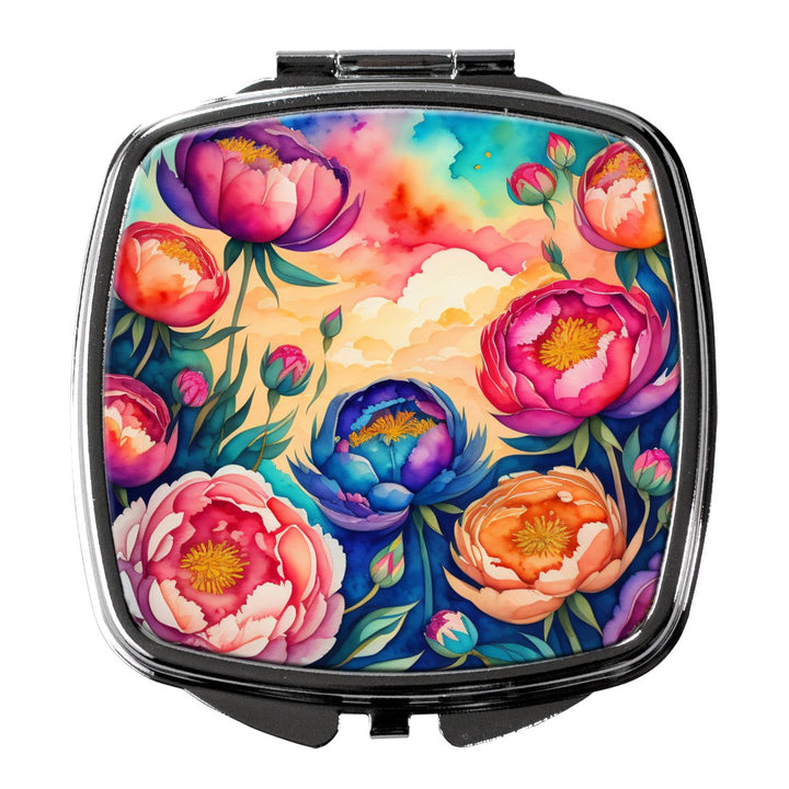 Colorful Zinnias Compact Mirror Image 1