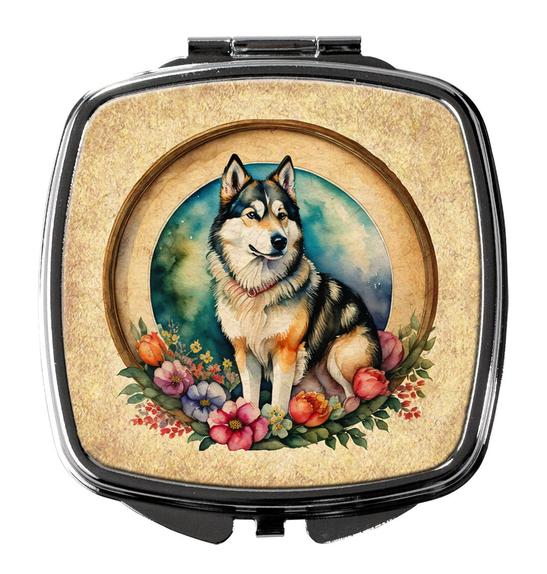 Yorkshire Terrier and Flowers Compact Mirror Image 1