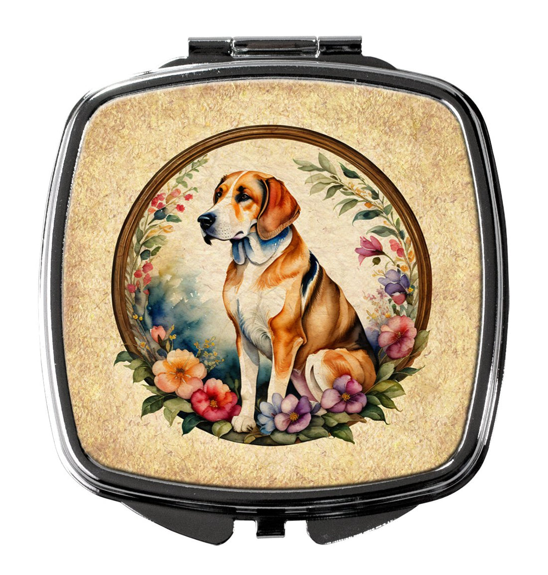 Yorkshire Terrier and Flowers Compact Mirror Image 1