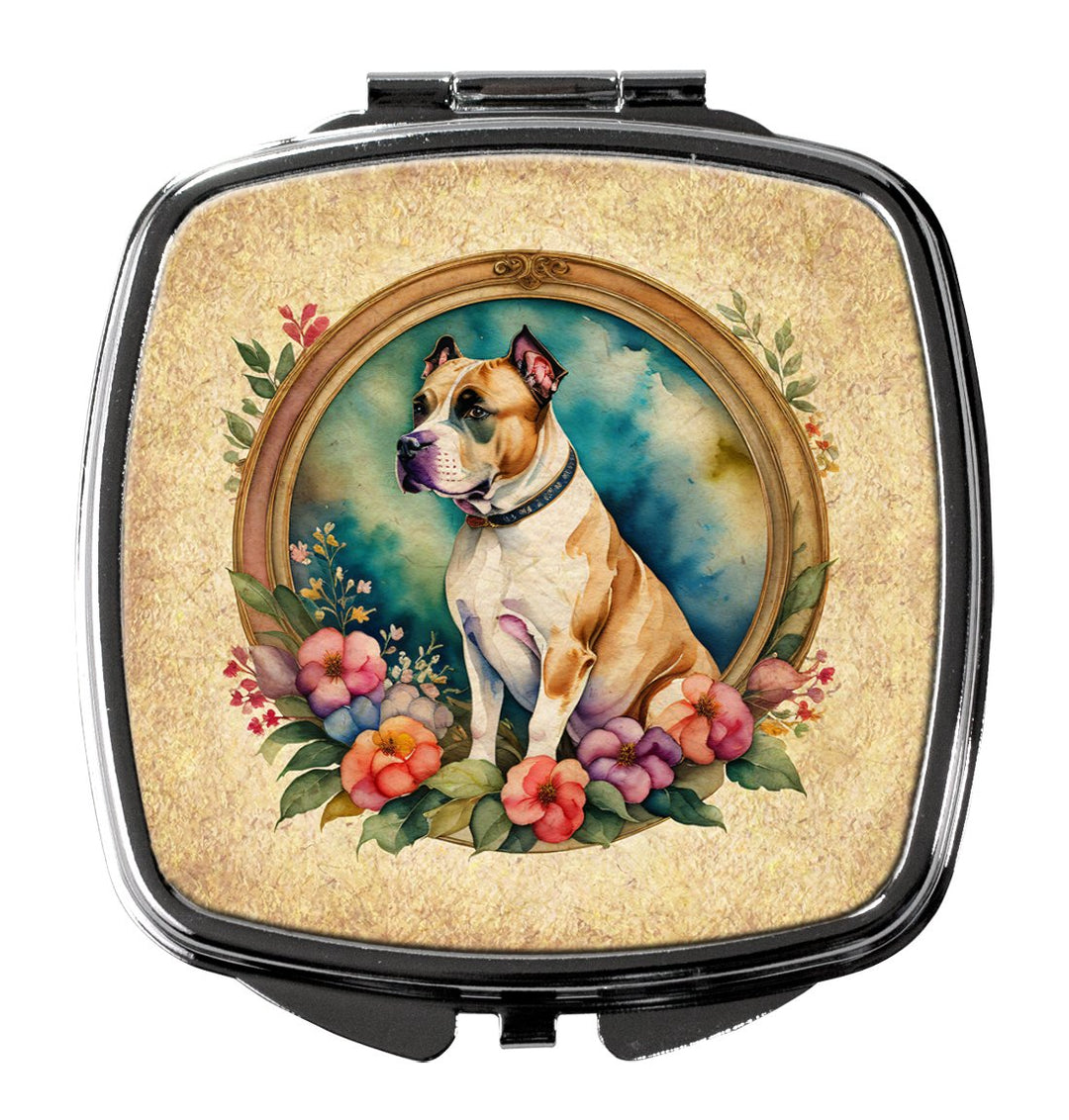 Yorkshire Terrier and Flowers Compact Mirror Image 1