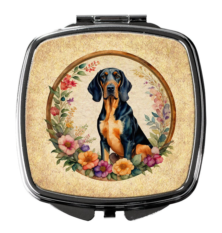 Yorkshire Terrier and Flowers Compact Mirror Image 1