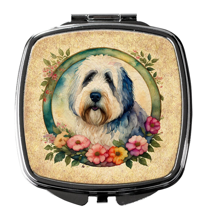 Yorkshire Terrier and Flowers Compact Mirror Image 1