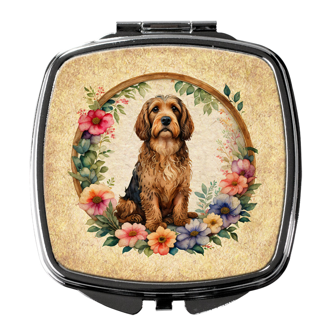 Yorkshire Terrier and Flowers Compact Mirror Image 10